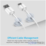 CO060 Mini Cable Organizer Clips - 4 Piece Set for Cable Management-Blue - Image 3